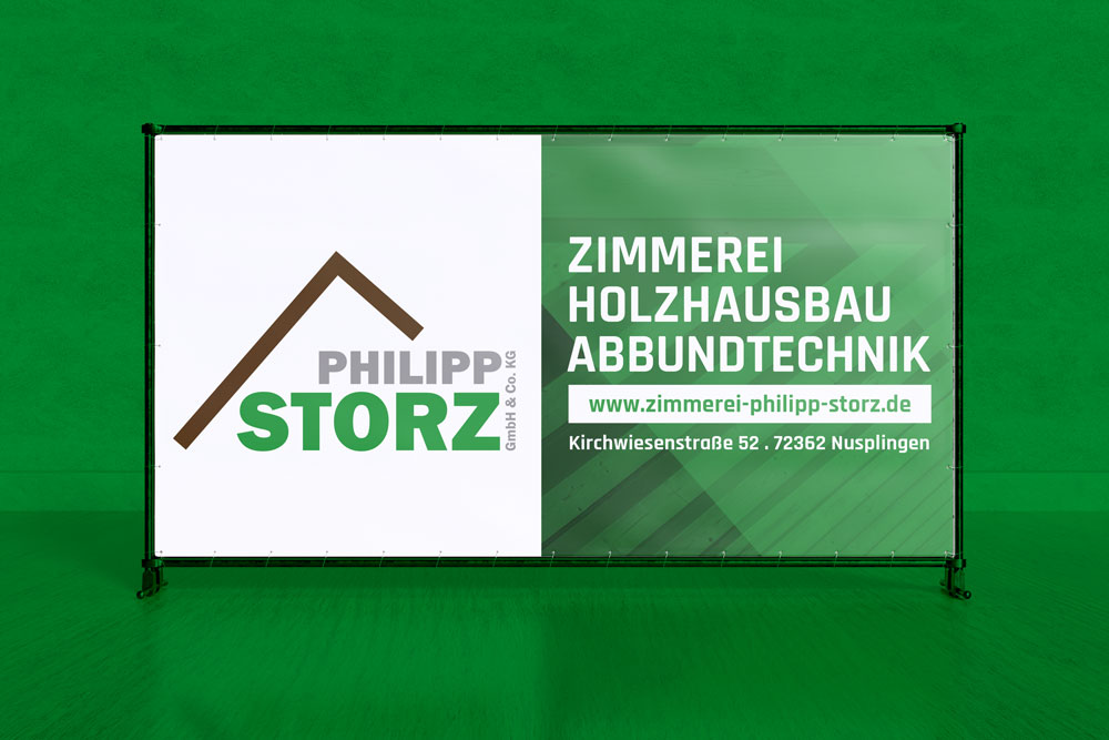 Gestaltung und Druck Bauzaunbanner Ansicht