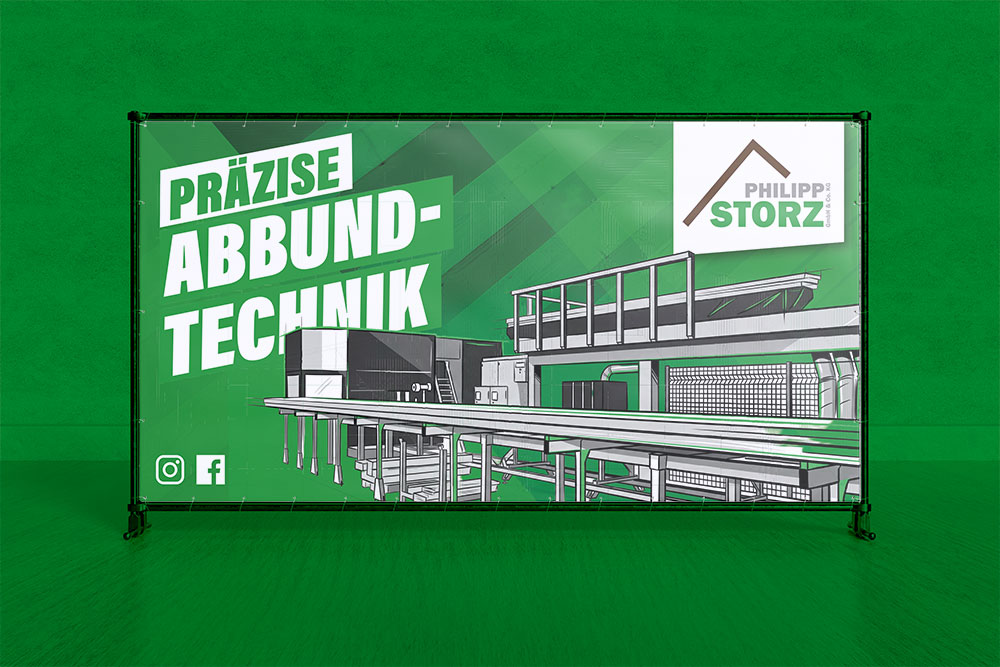 Gestaltung und Druck Bauzaunbanner Ansicht