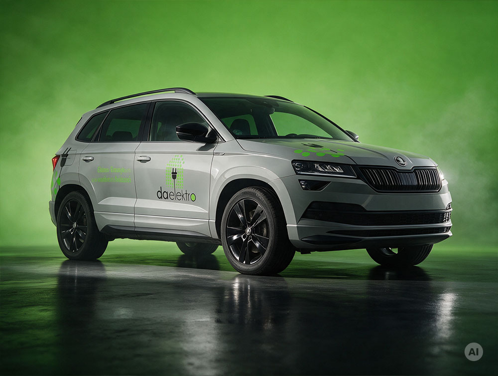 Fahrzeugbeschriftung da-elektro skoda